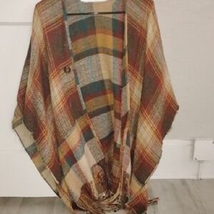 Plaid Multicolor Women's Cape